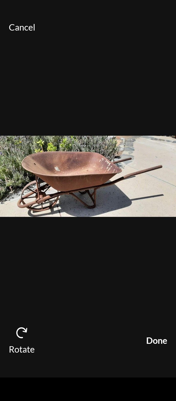 VINTAGE ALL METAL WHEELBARROW SPOKE & WHEEL 