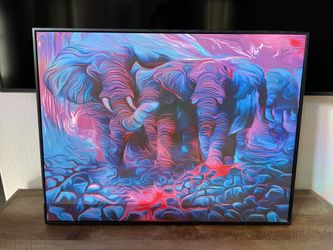 Trippy Elephant Art Canvas