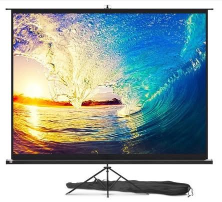 NEW  4:3 HD 120" Projector Screen with Stand, Indoor and Outdoor, Movie or Office Presentation