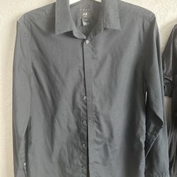 H&M Slim Fit Black Button Up