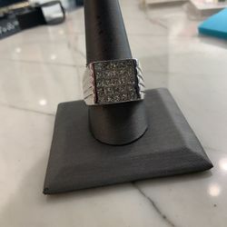 White Gold Diamond Ring All Genuine 14kt 21.7 Grams All Princess Cut Stones VS-2 G-H Color