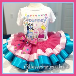 Peppa pig And Bluey Tutu - 2 Characters Tutu