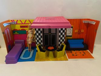 Vintage 1968 Barbie Family House with Furniture and Doll