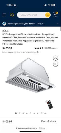 iKtch 30” Kitchen Range Hood/Exhaust