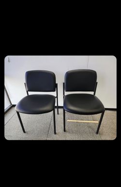 Black Armless Stacking Guest Chairs – Set of 2