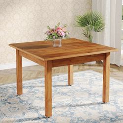 Modern Square Dining Table – Seats 4 | Solid Wood Legs
