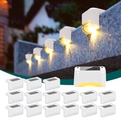Paquete de 16 luces solares  LED para escaleras al aire libre, escalón, valla, patio y caminos