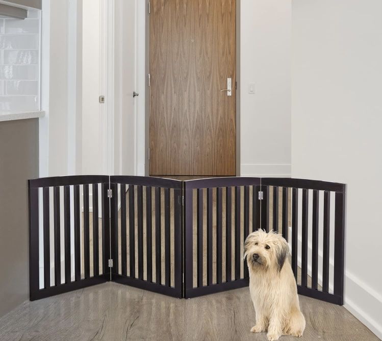 New Foldable Pet Gates Room Divider with 4 panels Pet Fences 