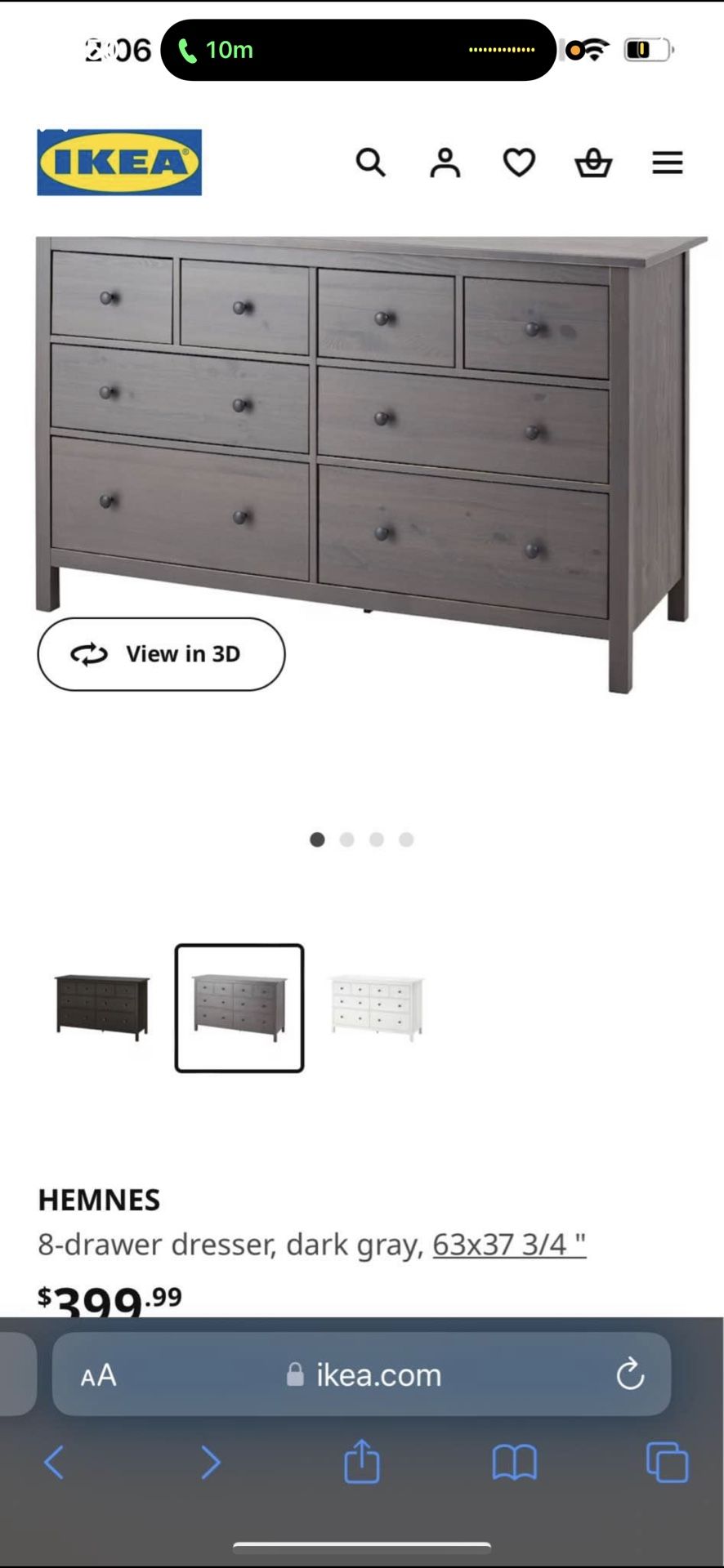 8 drawer gray dresser in excellent condition 63" wide 37.5" tall 19.5" deep