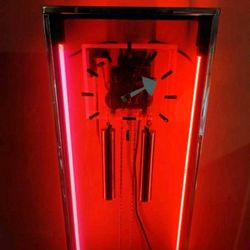 Vintage Miller George Nelson Chrome Grandfather Neon Clock  Mid Century Modern