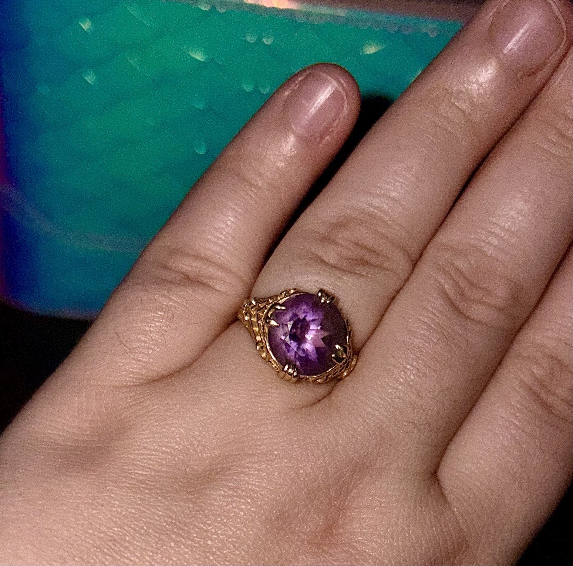  Vintage Style Amethyst Ring