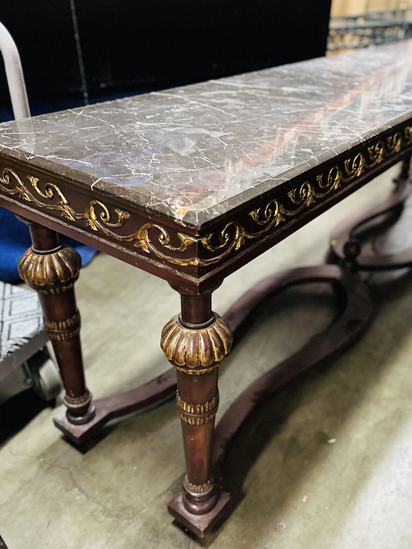 Granite Top Table, 22 X 96” Antique Looking Table