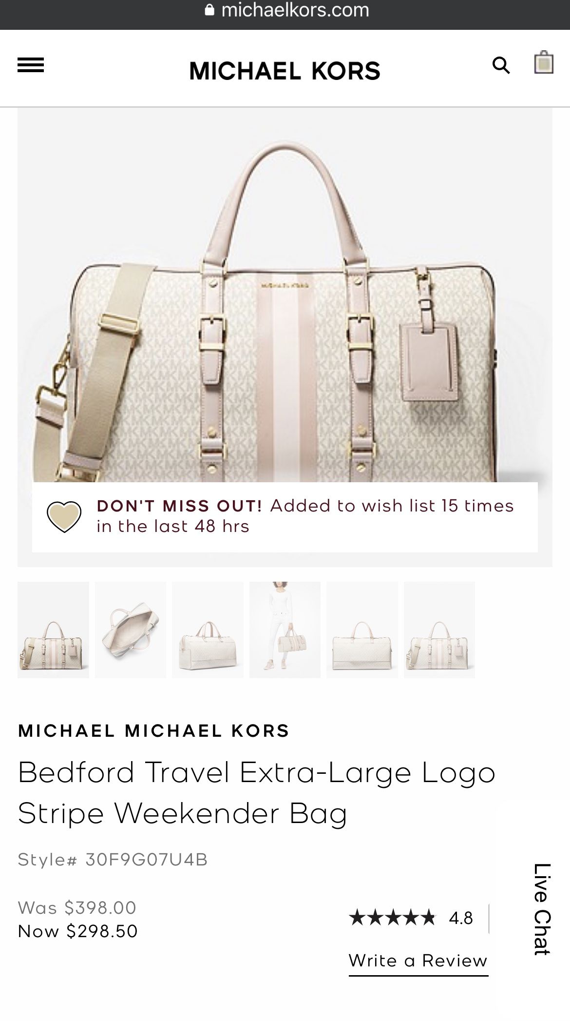 New Michael Kors Duffel Bag