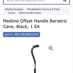 NEW Inbox Medline Offset Handle Bariatric Cane