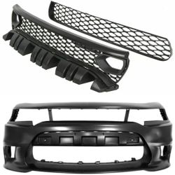 Brand New Front Bumper For Dodge Charger 2015 To 2022 With Upper and Lower Grilles