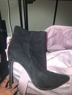 Charles by Charles David Black Suede Stiletto Booties - Size 7