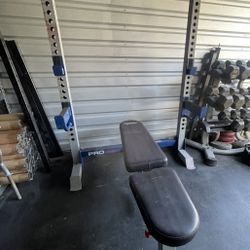 FITNESS GEAR PRO 600  Squat Rack Olympic Weight Bench…. Home Gym Fitness…. $100 Price is Firm!!!