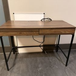 Wooden Desk with built in power outlet