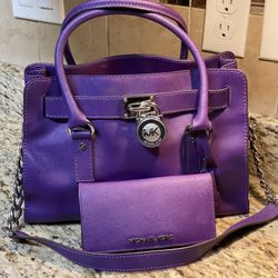 Michael Kors Hamilton Satchel And Matching Wallet 