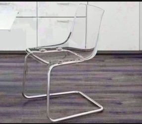 Tobias clear chrome plated chair. Barely Used. 