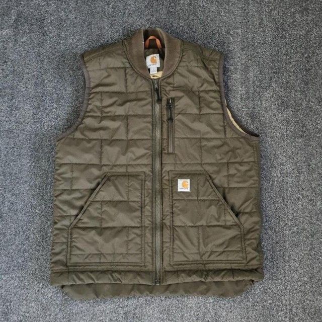 Carhartt Men's Lightweight Rain Defender Green Quilted Vest Size Large