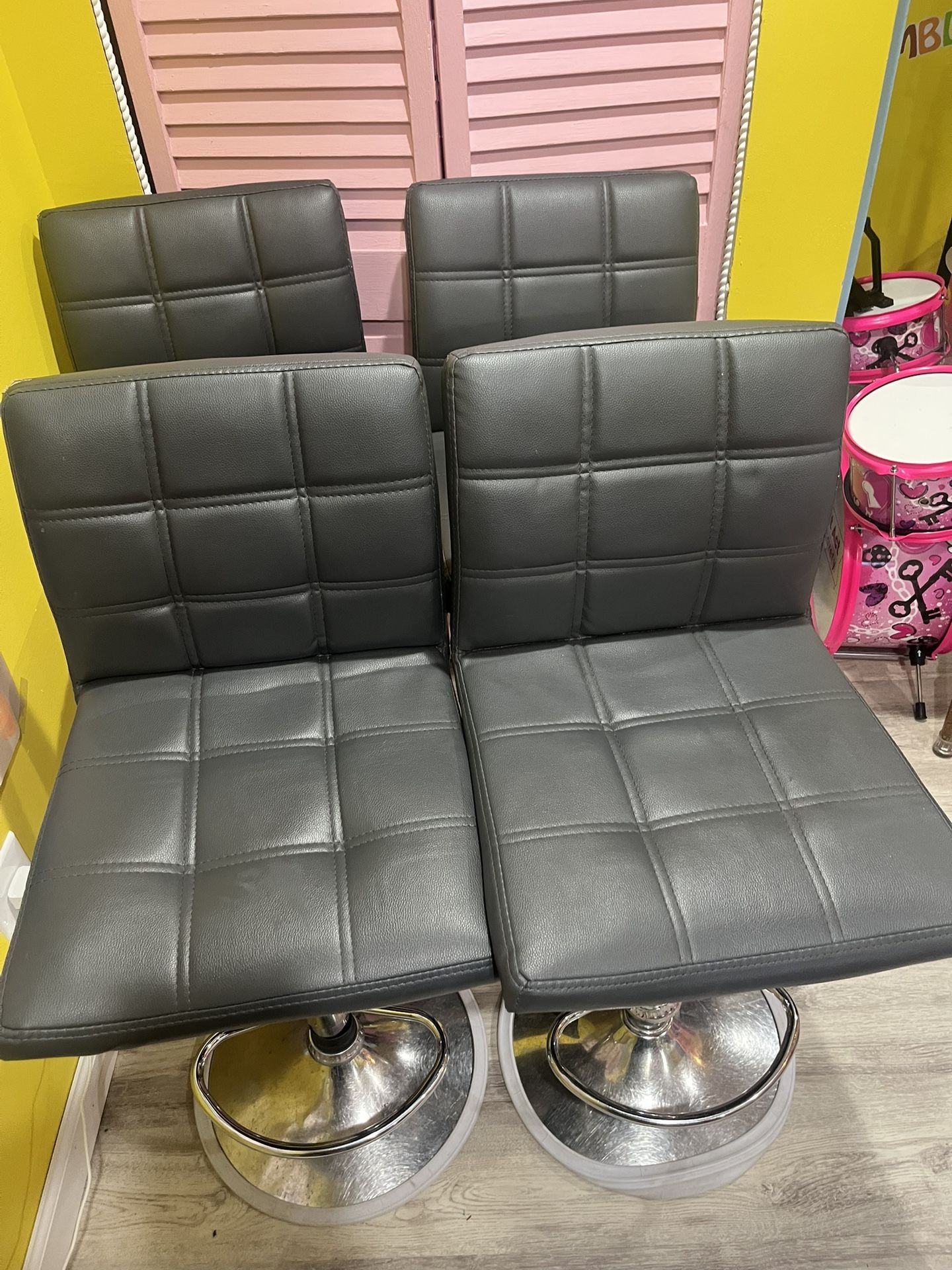 4 Gray Bar Stools 