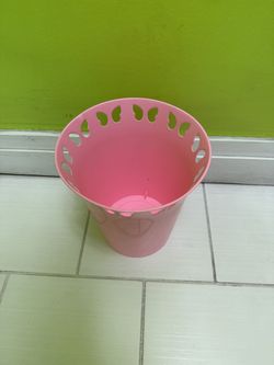 Pink Plastic Wastebasket