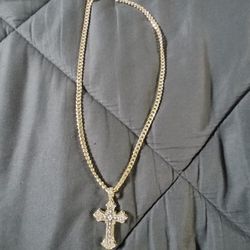 Gold Plated Necklace With Cross 