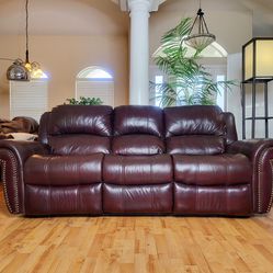 Brown Real Leather Reclining Sofa Couch - FREE DELIVERY - $399 🛋 🚚