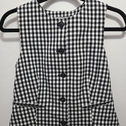 Calypso St. Barth Black and White Gingham Checkered Vest NWT Size 6