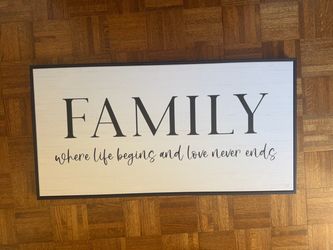 Framed Family Wall Sign – 40” x 20.5” – $15