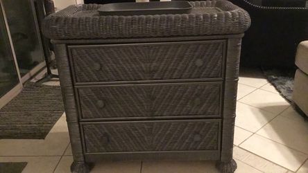 Custom Wicker 3-Drawer Cabinet