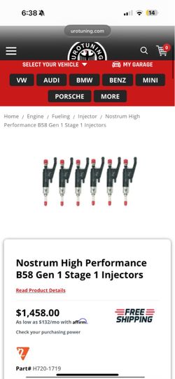 Nostrum Stage 1 Injectors – Gen 1 BMW B58