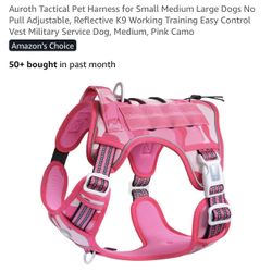 Tactical Dog Pink Camo Harness Size: M