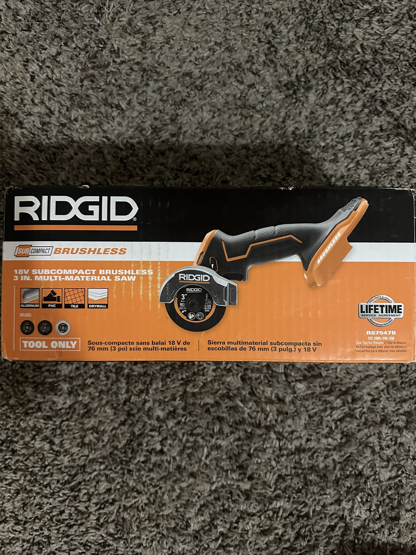 RIDGID 18v Subcompact Brushless Multi-material Saw