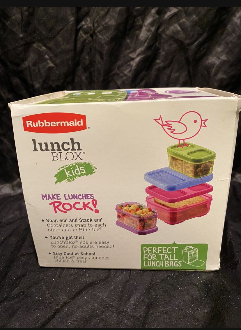 Rubbermaid --Lunch Blox Kids 4 Piece Container Kit -Blue Ice Block for Sale  in Kissimmee, FL - OfferUp