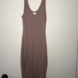 Sleeveless Mauve Brown Bodycon Midi Dress Casual Tank Women’s XS Livi Olivia Rae