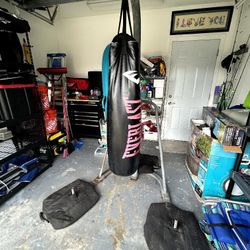 Everlast Punching Bag With Stand And Gloves 