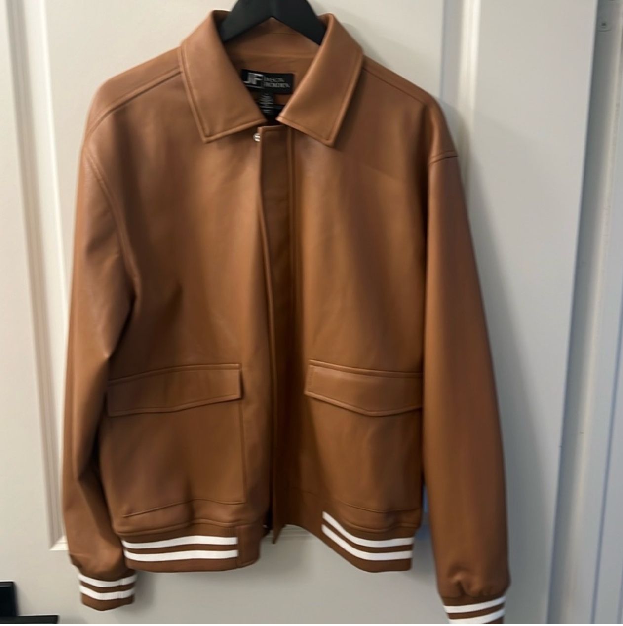 J. Ferrar x Jason Bolden Faux Leather Bomber Jacket