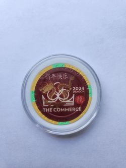 Year of the Dragon Commerce Casino $5 Collectible Chip #0918
