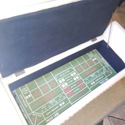 White Ottoman With Craps Game Inside