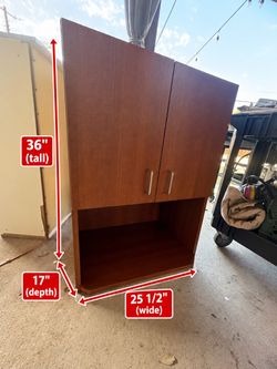 3 Free Wood Storage Cabinet with Open Shelf