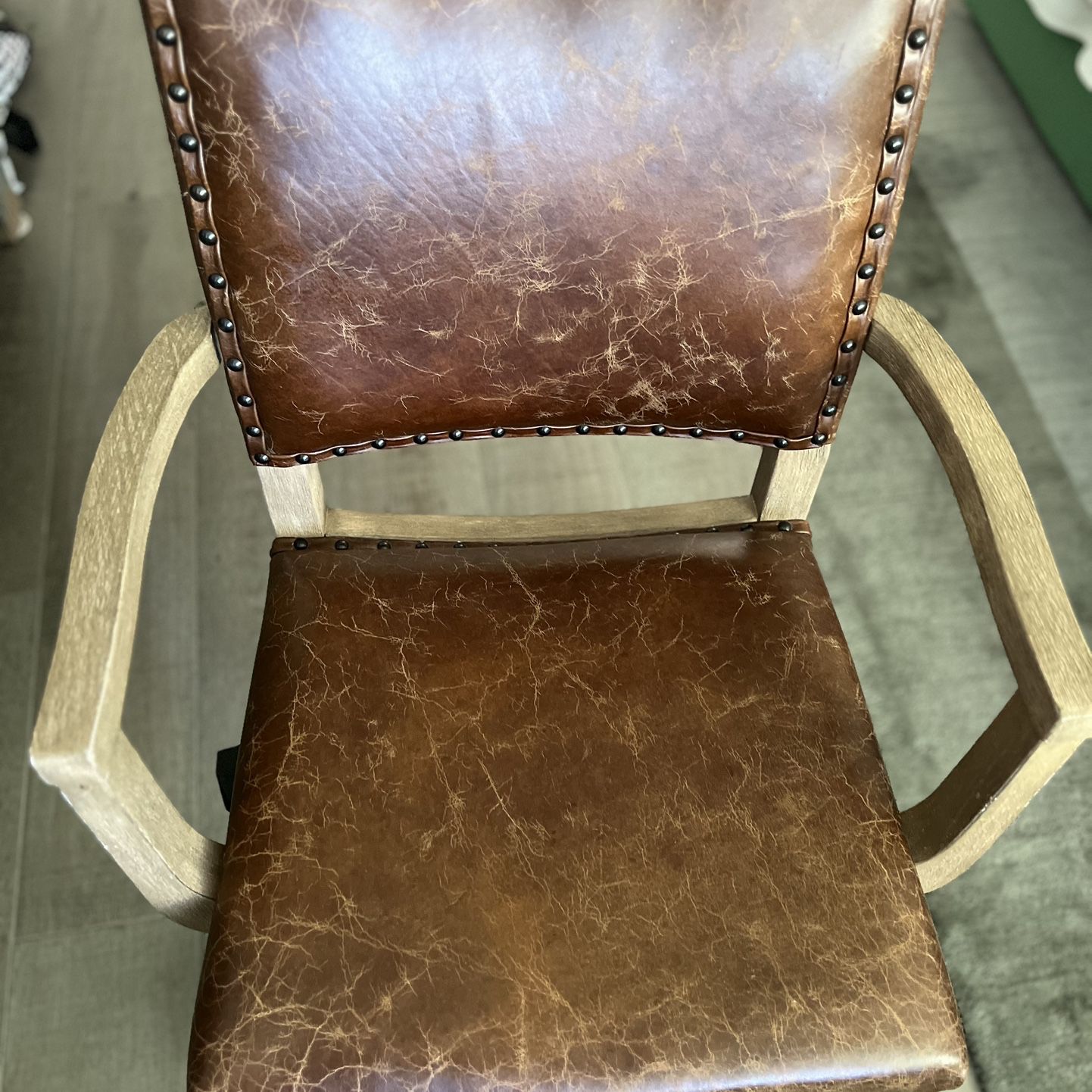 Pottery Barn Manchester Leather Swivel Desk Chair 