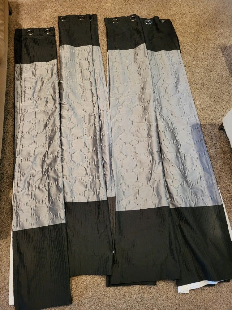 Studio by JCP Home (JC Penney) Black/Gray lined  84" curtain panels with grommets. 2 matching pairs available.