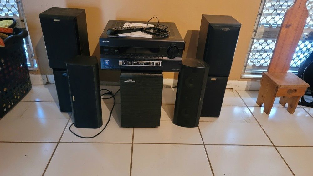 Onkyo Stereo and Jamo Surround Speakers