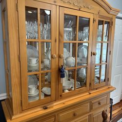 Wood china cabinet