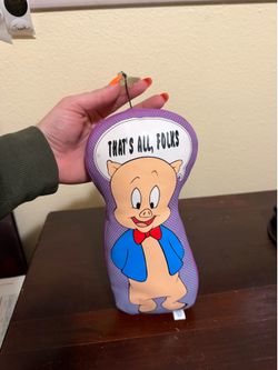 Vintage 1995 Porky Pig Window Cling Looney Tunes  “That’s All Folks”
