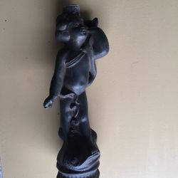 Vintage oil lamp statuette midsection