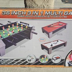 MD Sports 36 inch 3 in 1 soccer/billiards/air hockey table multi game table top