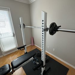 Like New Weight Bench Plus Weights